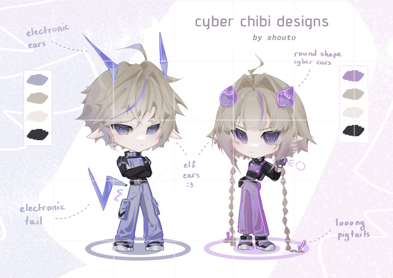cyber chibi designs (on sale) by shouto3am on DeviantArt