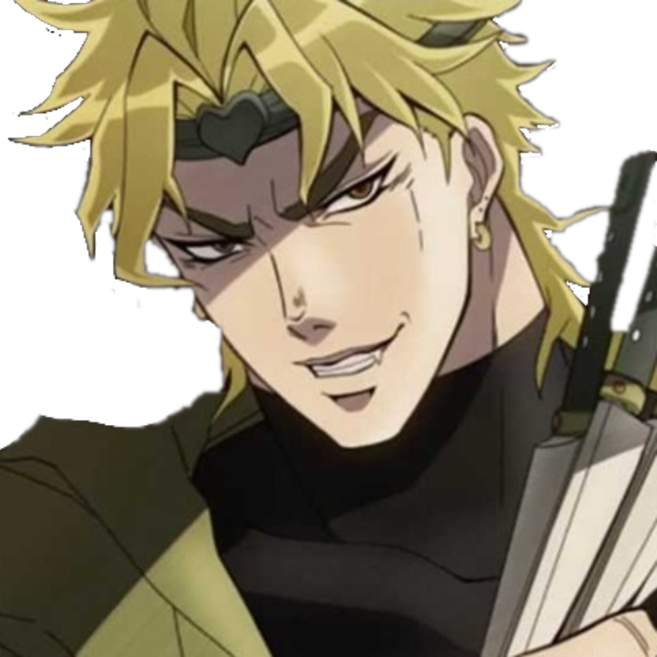 Dio kisses base, male anime character transparent background PNG clipart