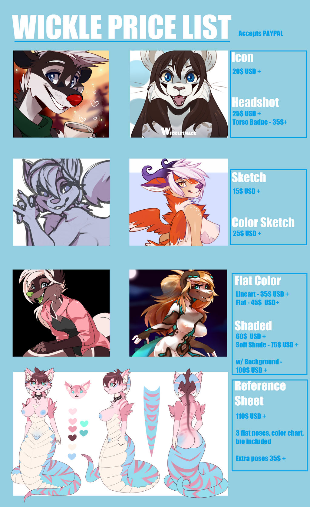 Commission Price List 2017-2018 by Wicklesmack