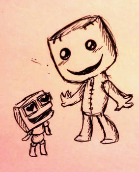 Sackbot loves Sackboy