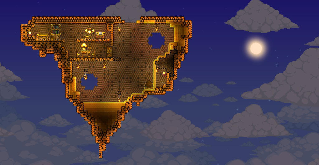 Terraria Bee Hive Floating Island By XploSlime7 On DeviantArt.