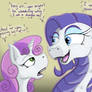 Sweetiebelle and Rarity dragon sister talk