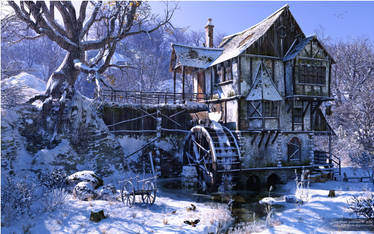 watermill-in-winter-mood by Lars Braad Andersen