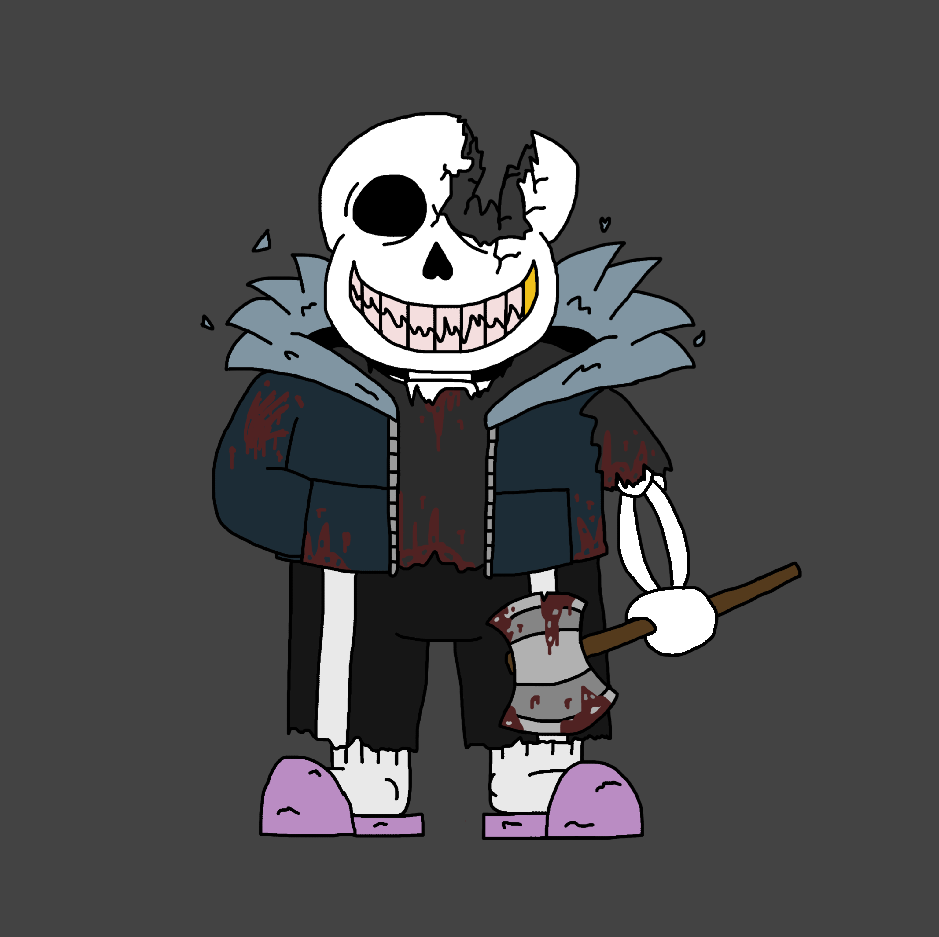 Horror sans horrortale remade battle sprite pixel art