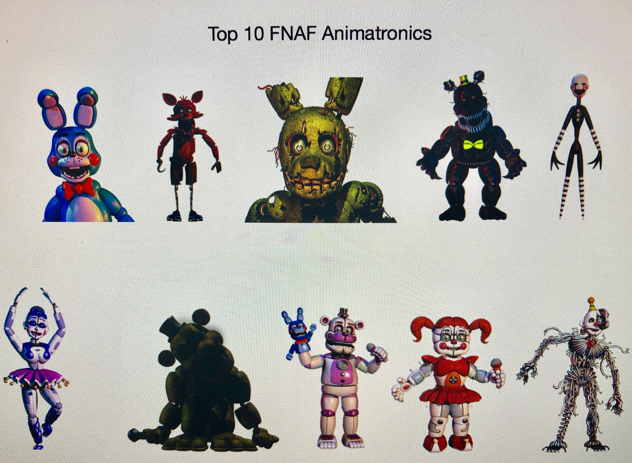 TOP 10 BEST FNAF ANIMATRONICS 