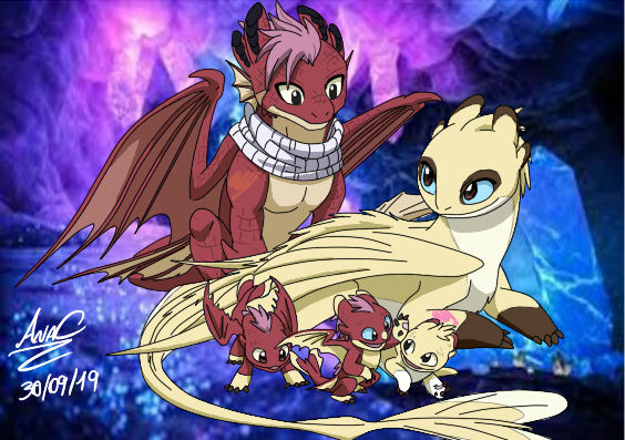 Lucy and Full Dragon Form Natsu by coidragon on DeviantArt