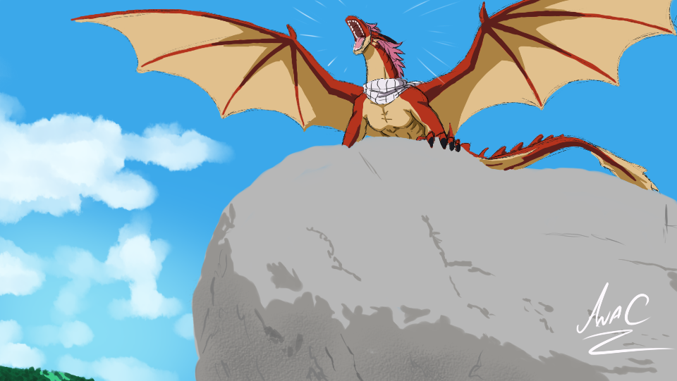 Natsu dragon form roaring by LightFury96 on DeviantArt