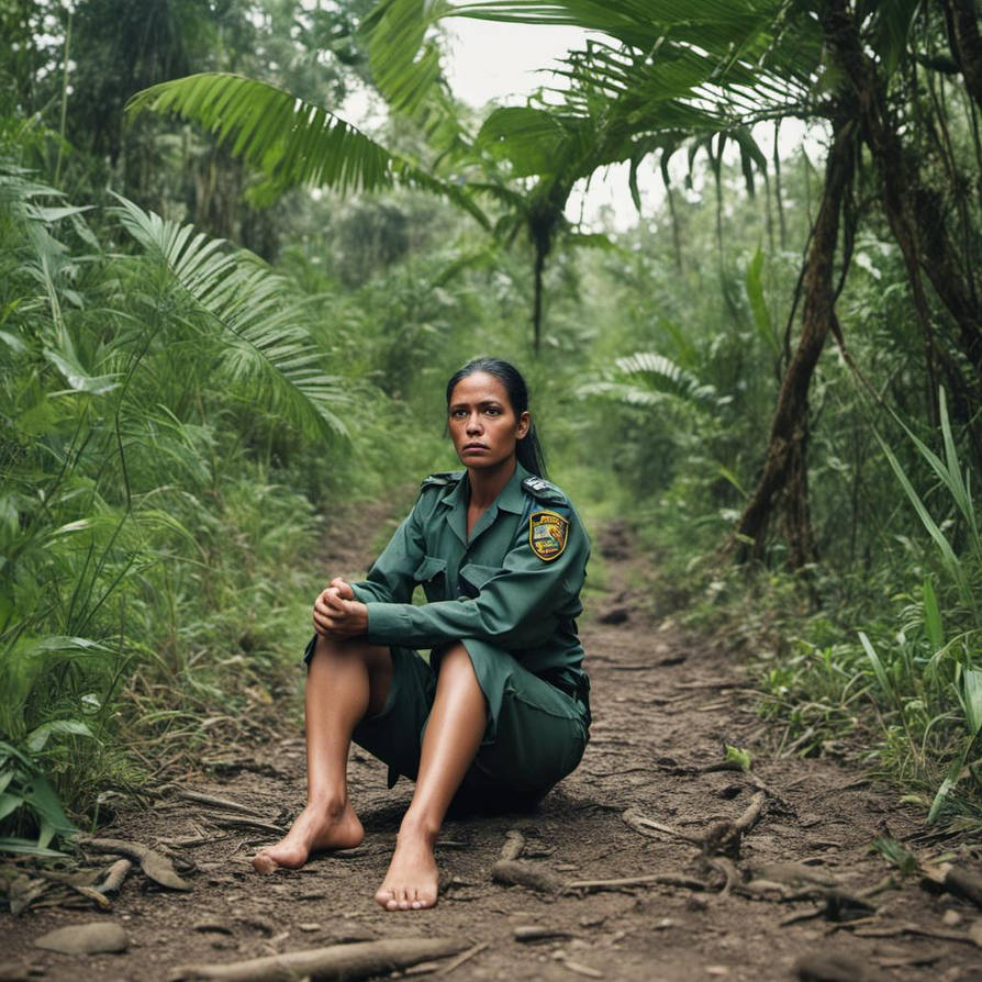 Female prison guard barefoot stranded in the jungl by bareass24 on