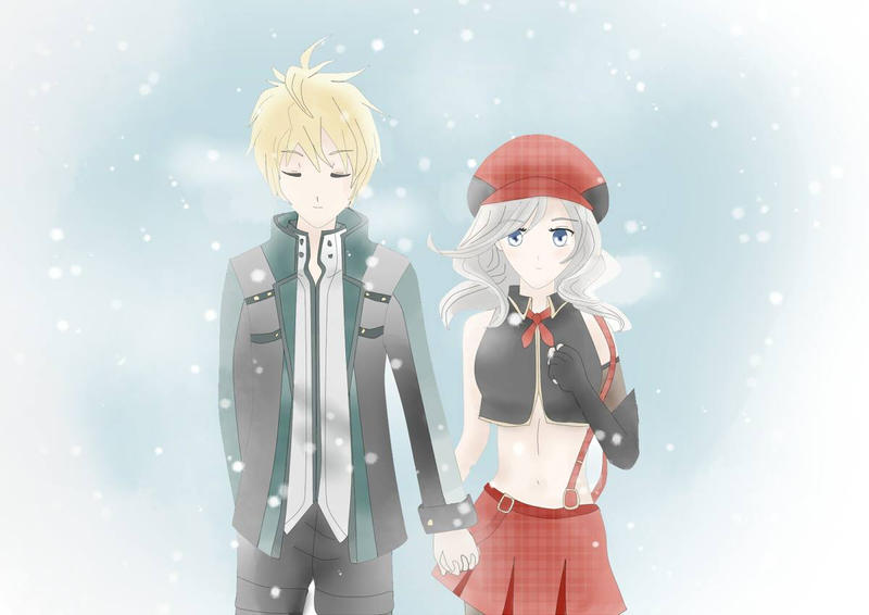 Yuu and Alisa in the snow