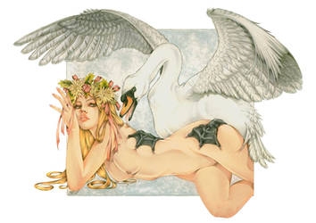 Leda and the Swan by Zoe-Lacchei