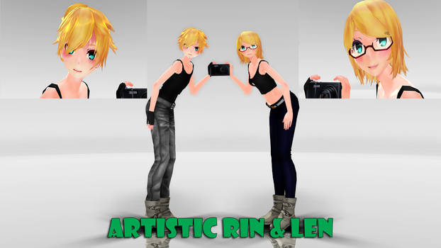 Artistic Rin and Len MMD Model Dl