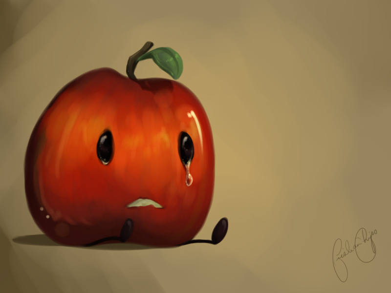 Sad Apple by Fish-an-Chips on DeviantArt