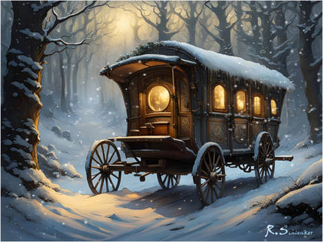 Gypsy Wagon in Snow 1Sm