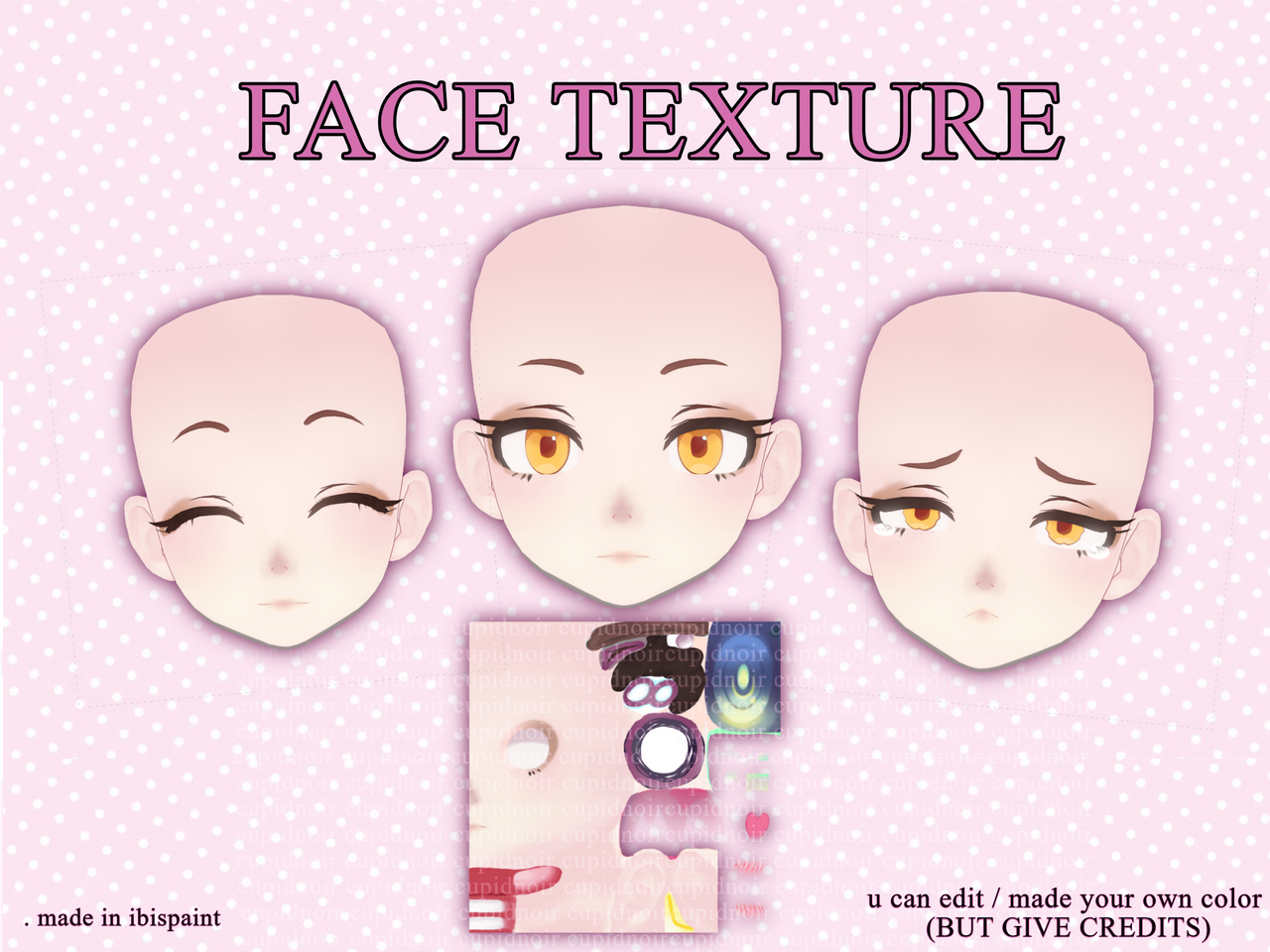 Face Texture (MMD) - cupidnoir by cupidn0ir on DeviantArt