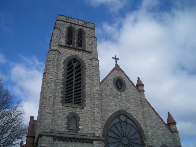 Church and clouds