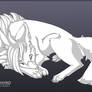 Sleeping Wolf- Free lineart