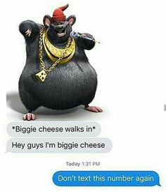 Before and after Biggie Cheese meme by me