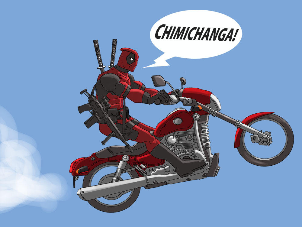 Deadpool Riding A Raptor Deadpool by HungryRiku on DeviantArt