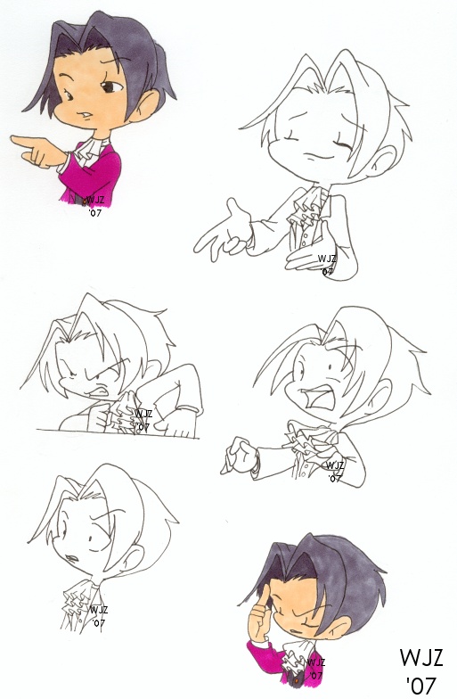 PW - Chibi poses - Edgeworth