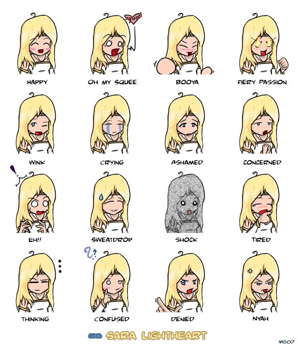 Sara Lightheart emotes