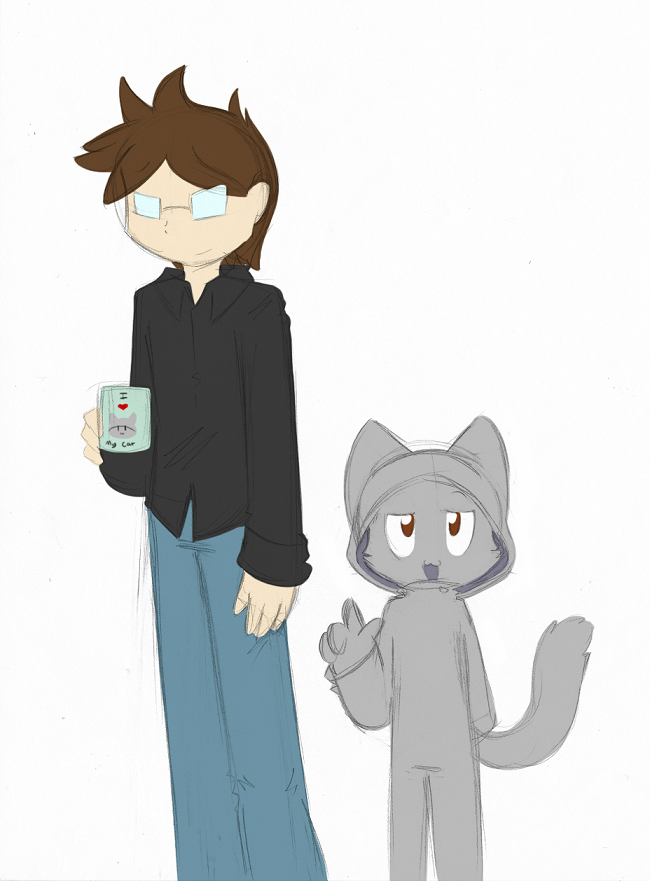 A HUMAN....and a Kitteh