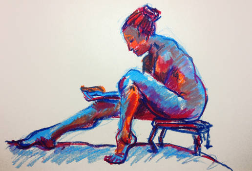 Life Drawing in Oil Pastel