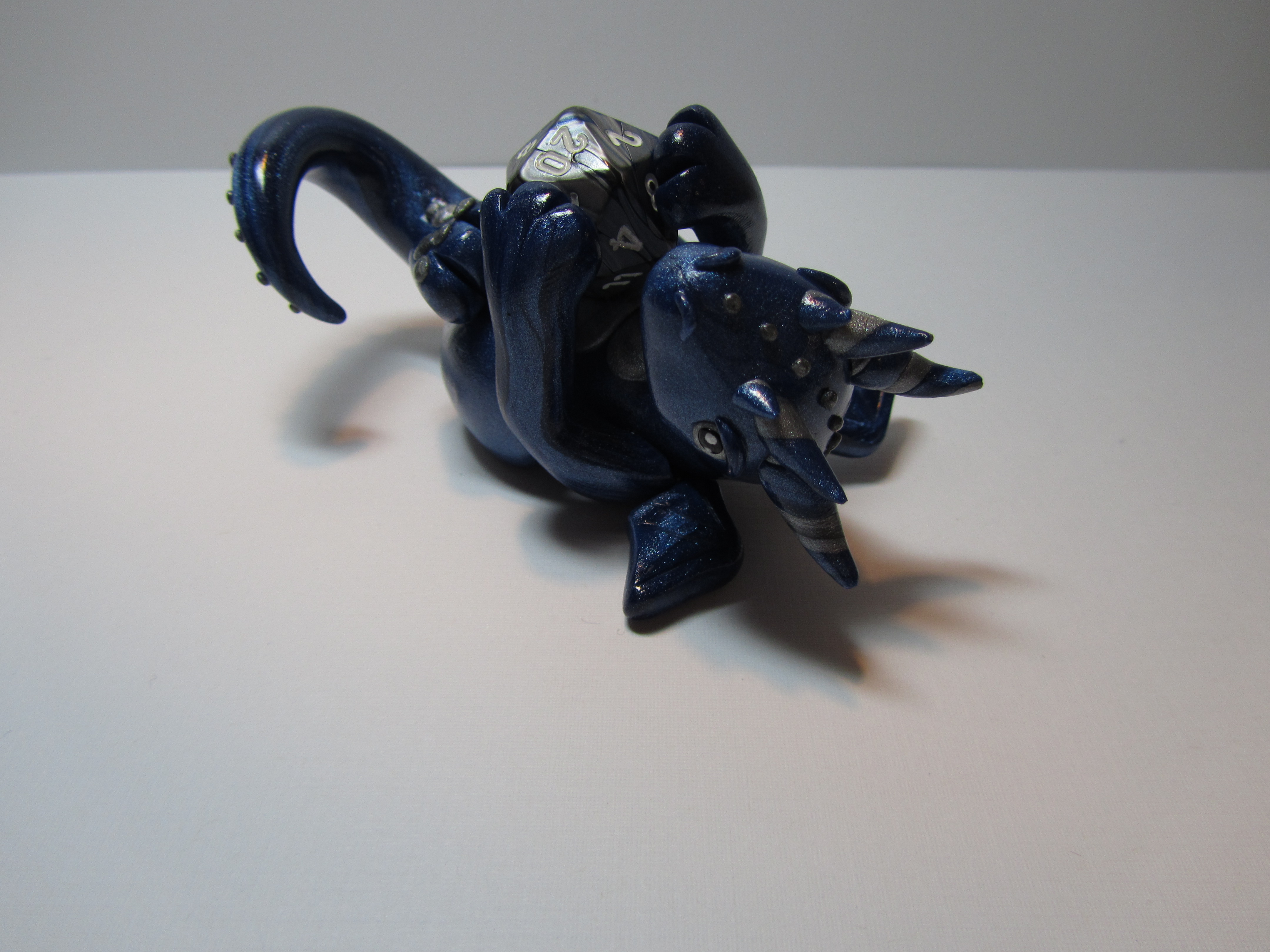 Dice Dragon - Blue/Silver Marbled