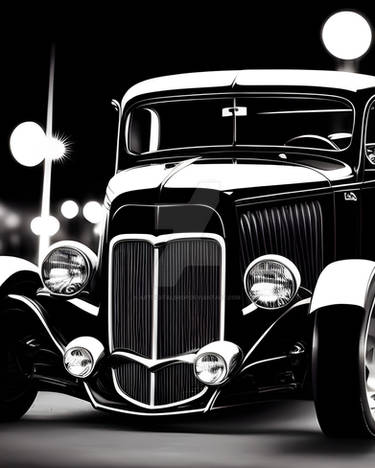Black and white Hot Rod