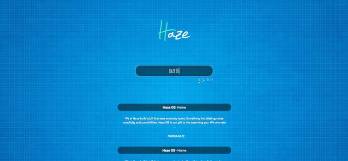 The Haze search engine/ start page experiment