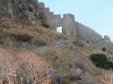 Peloponnesos_ Wall of Monemvasia