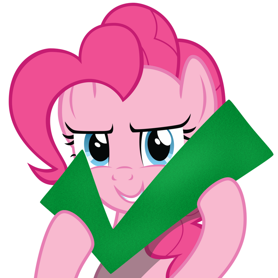 Pinkie holding a check mark