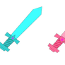 Fluffy Flufferton's swords (Before and after)