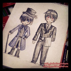 Ciel and Sebastian chibi drawing