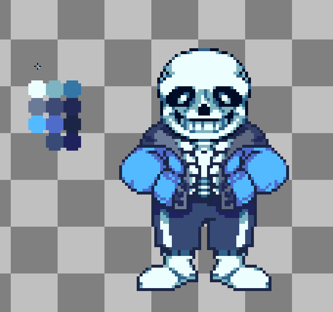 BC!Sans as pixel art by TopHatBoi1 on DeviantArt