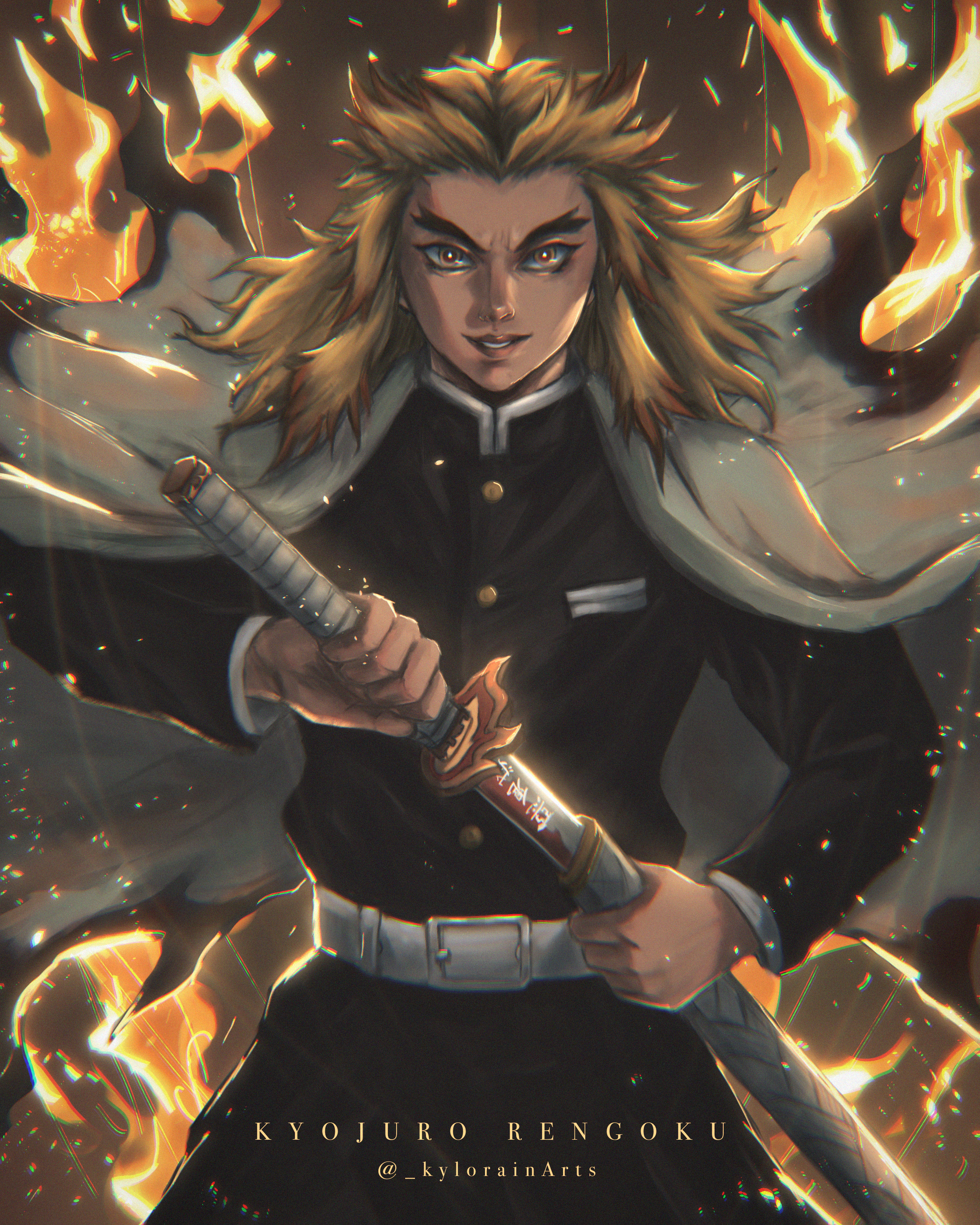 Fire Hashira Kyojuro Rengoku by MCAshe on DeviantArt