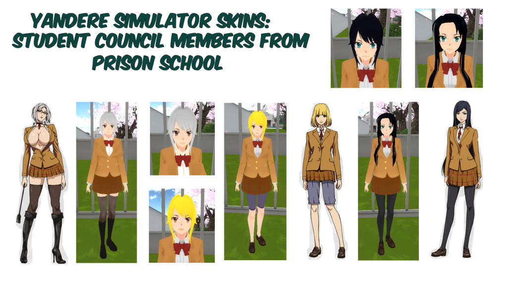 Yandere Simulator Skins Prison School Charcaters By Hairblue On
