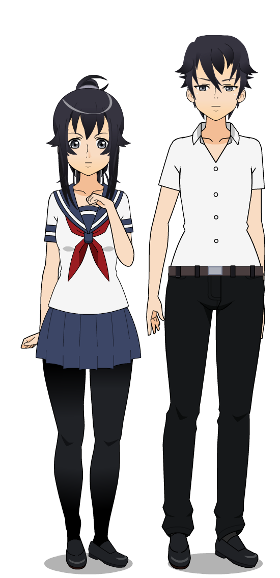 Yandere-chan and Yandere-kun by HairBlue on DeviantArt