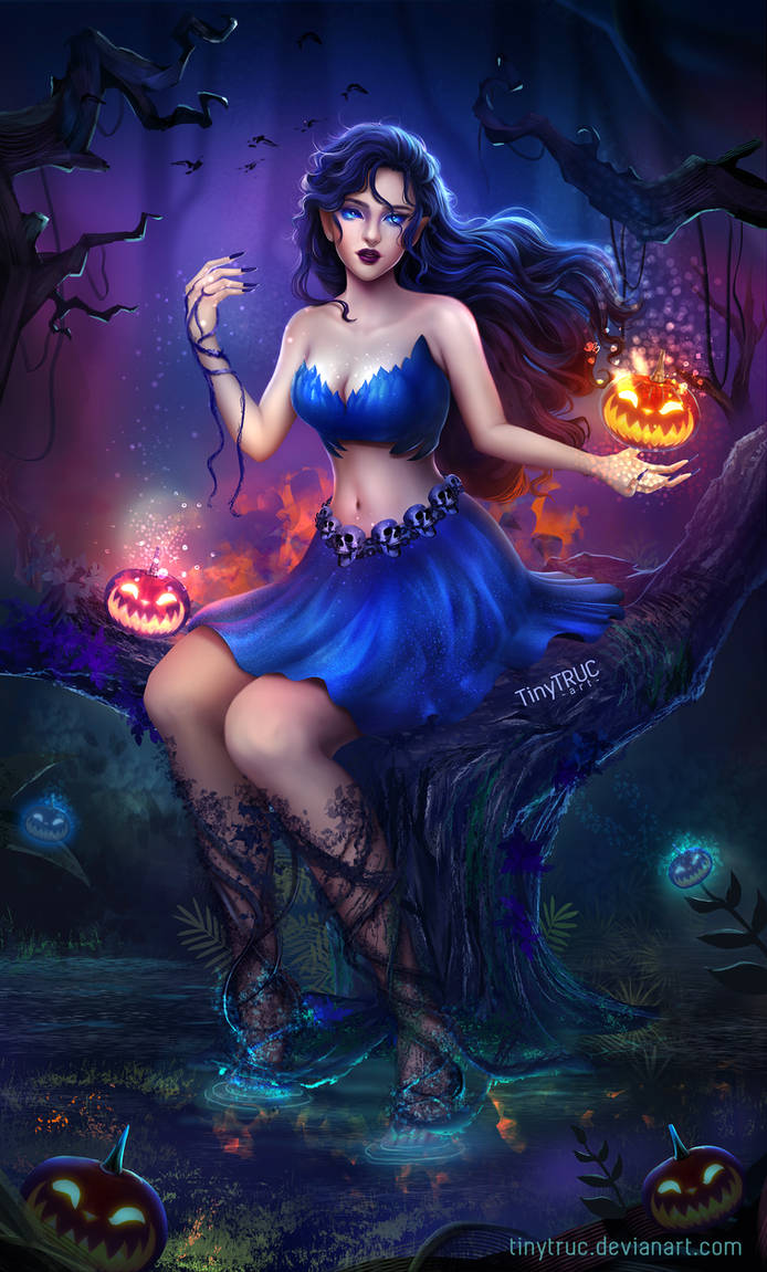 Halloween Girl in Blue by TinyTruc