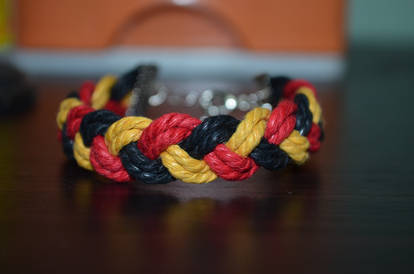 Orange Red Black Braided Bracelet