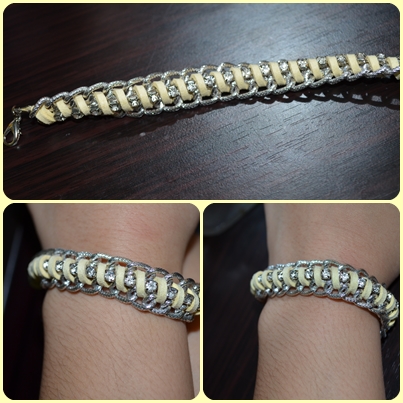 Yellow chain-rhinestone Bracelet