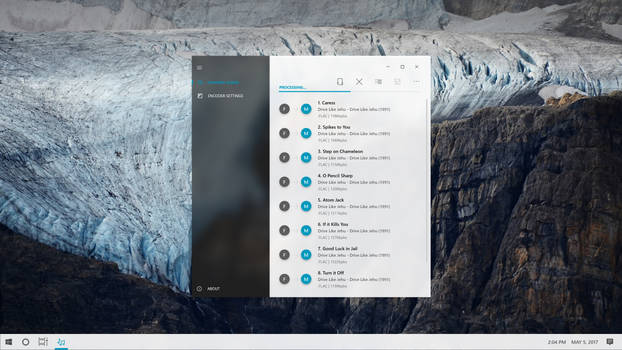 Windows 10 Fluent UI - Sample Audio Converter