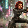 Black widow wearing Black