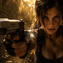 Lara Croft looking Serious
