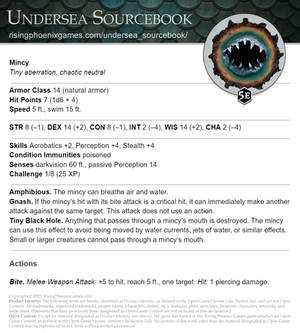 Mincy: Undersea Sourcebook DnD Monster
