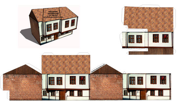 Papercraft Old House - Eskisehir Odunpazari Maketi
