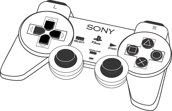 playstation 1 controller drawing