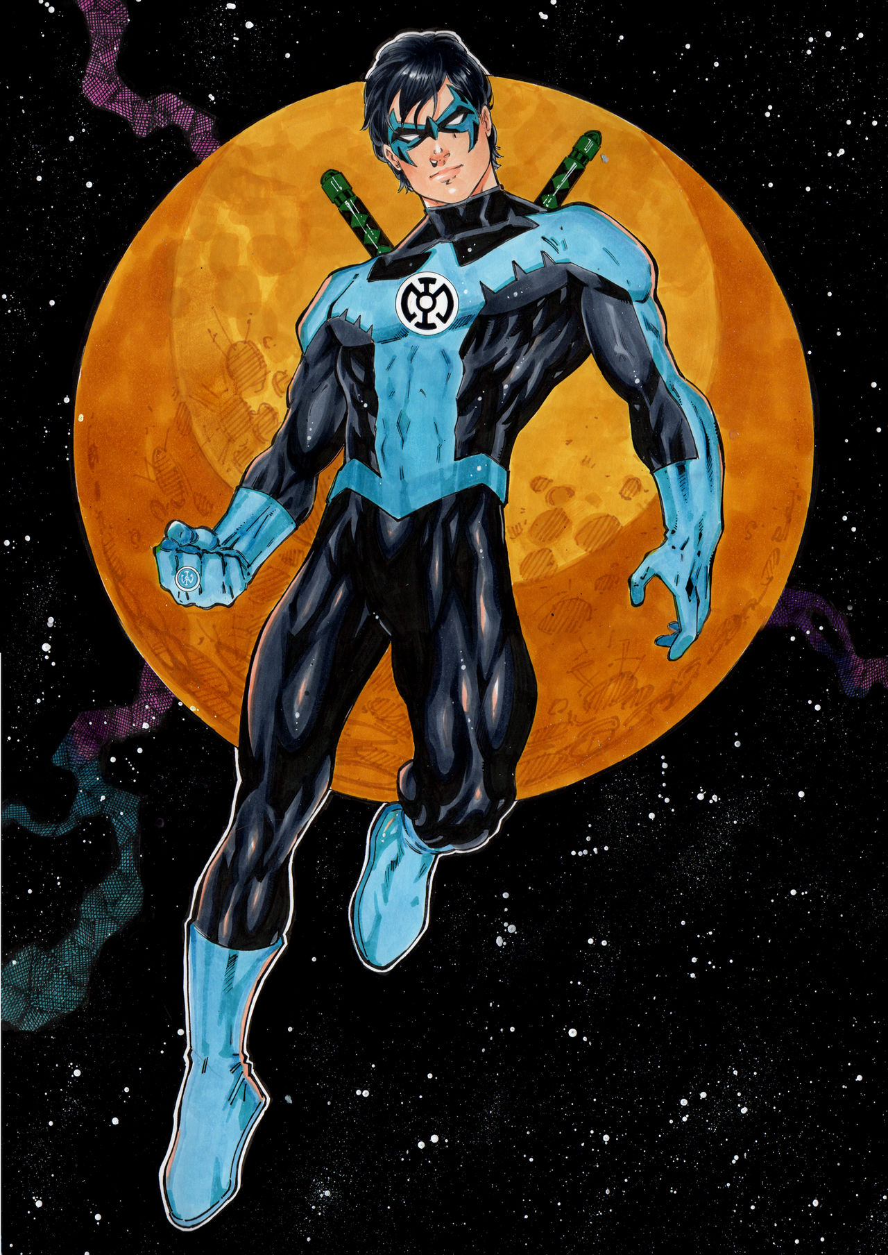 Blue Nightwalker Blue Lantern Nightwing by Genesys616 on DeviantArt