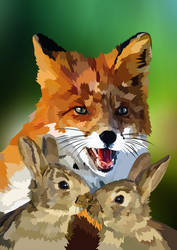 Fox and rabbits