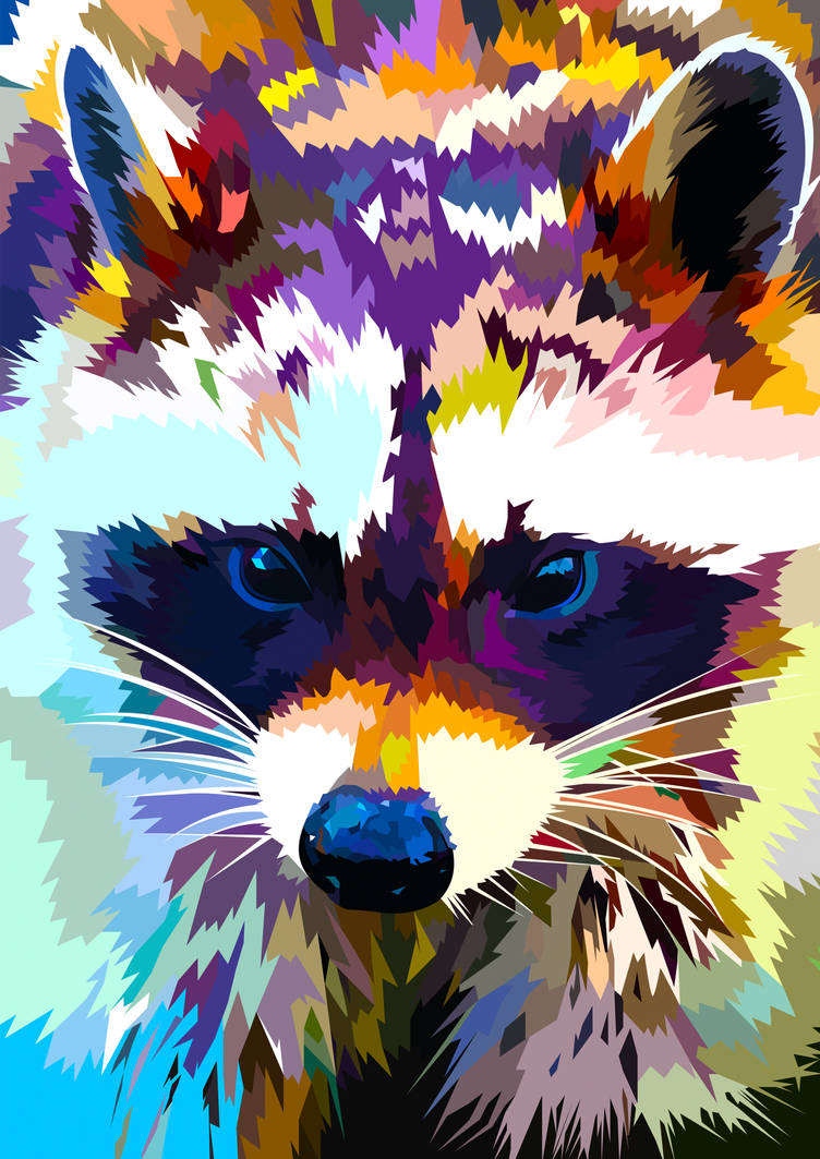 Rainbow Racoon by elviraNL on DeviantArt