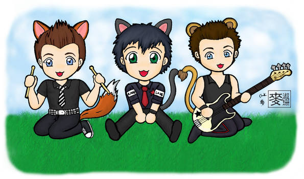 Chibi Green Day Cats Colour